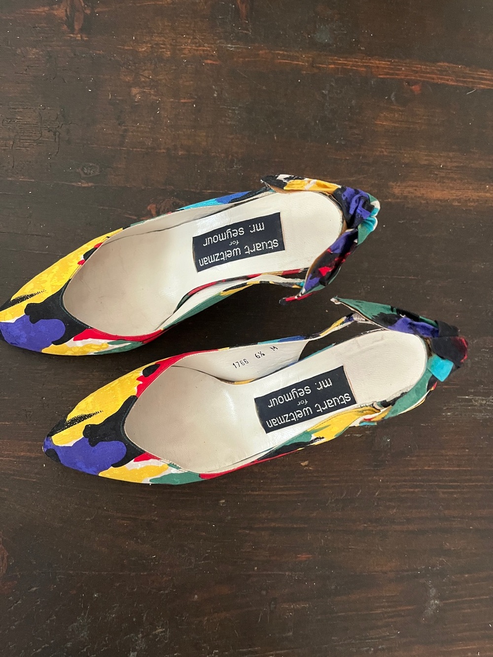 Vintage Stuart Weitzman for Mr Seymour Floral Silk Cocktail Heels